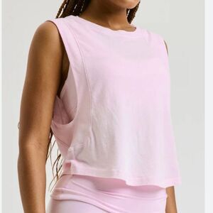 Year of Ours Flow Cropped Muscle Tank in Plié Pink Women’s Size L NWT